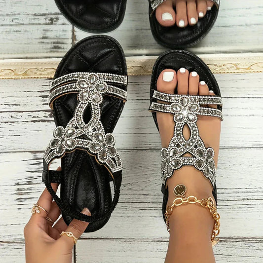 Fiona Women's Flat Sandals | Floral Embellishments, Spring Style 1