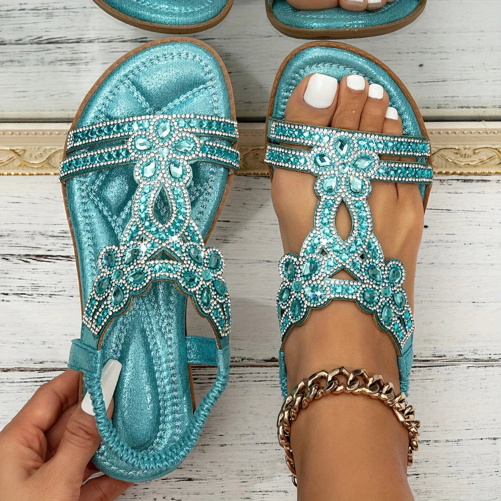 Fiona Women's Flat Sandals | Floral Embellishments, Spring Style 5