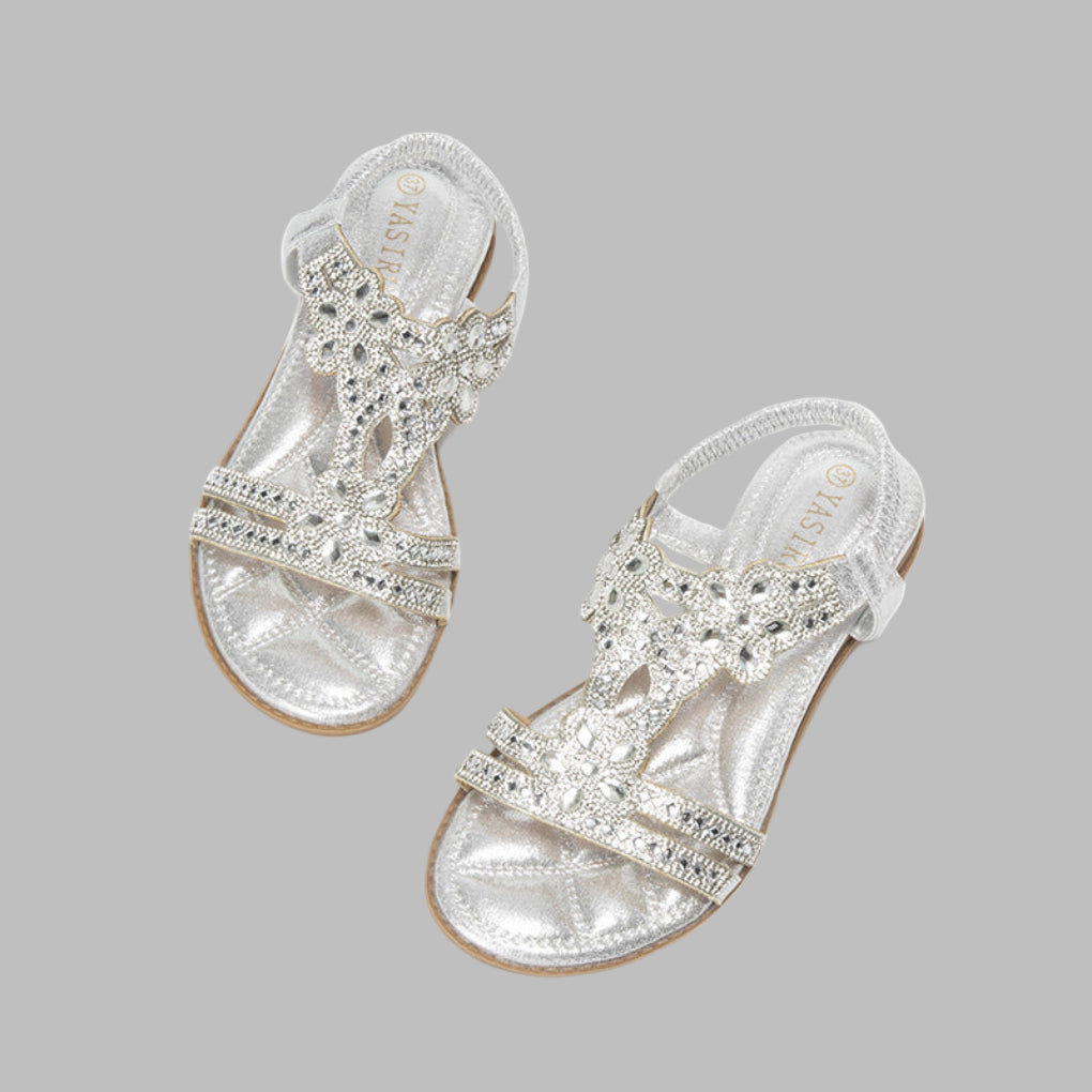 Fiona Women's Flat Sandals | Floral Embellishments, Spring Style 6
