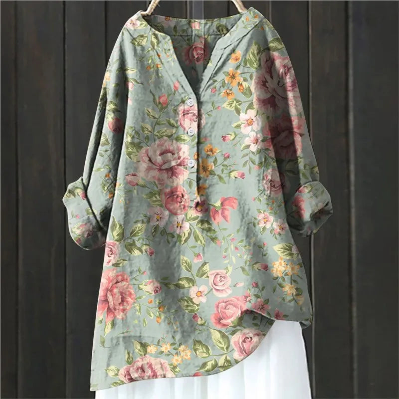 Fiona Women's Floral Blouse | Elegant Fit, Summer Tops for Women 4