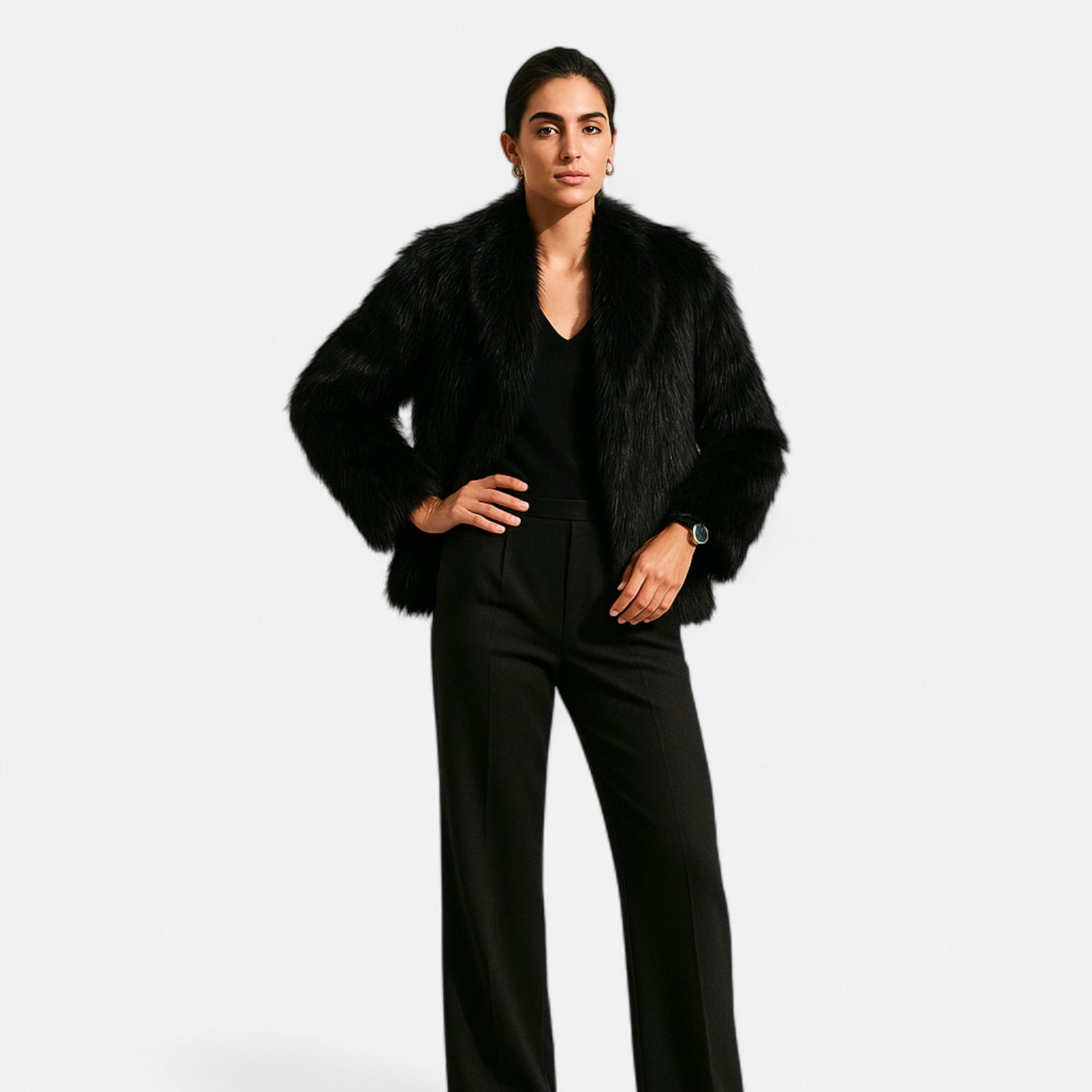 Fiona Women's Jacket | Cropped Faux Fur Design, Chic & Versatile 2