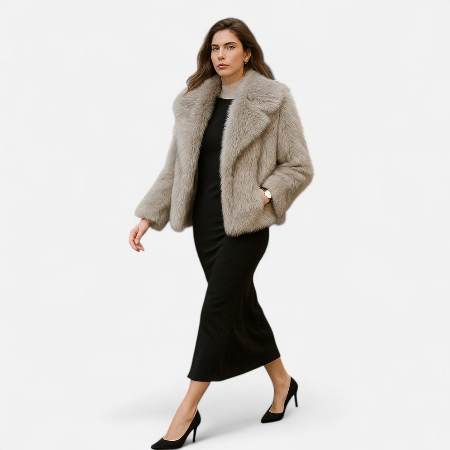 Fiona Women's Jacket | Cropped Faux Fur Design, Chic & Versatile 7