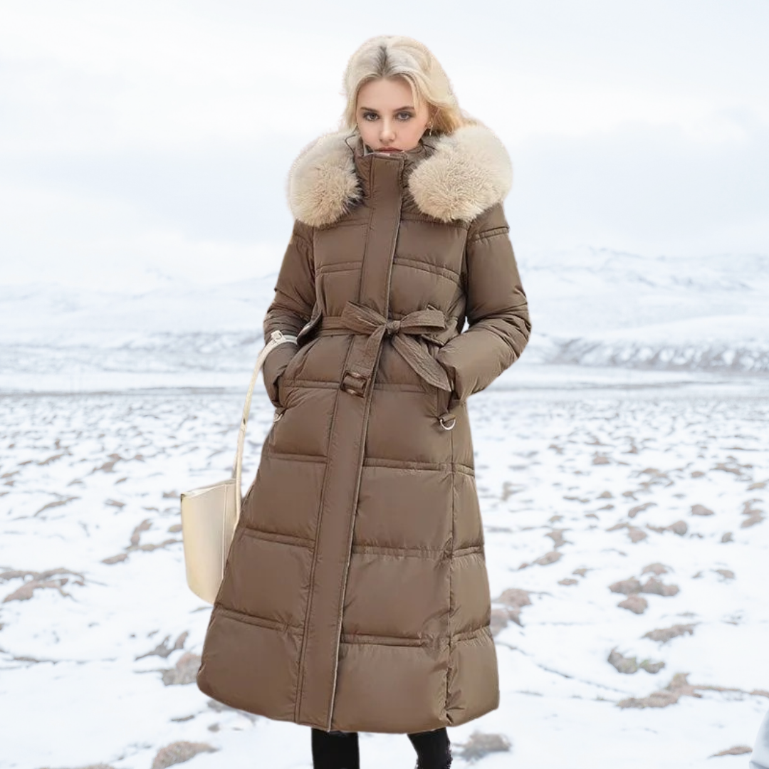 Fiona Women's Long Puffer Coat | High-Collar, Chic Winter Style 0