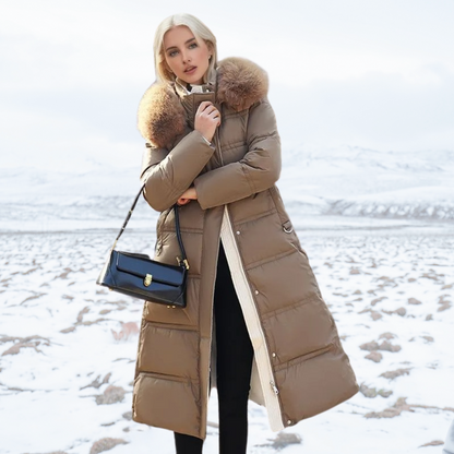 Fiona Women's Long Puffer Coat | High-Collar, Chic Winter Style 10