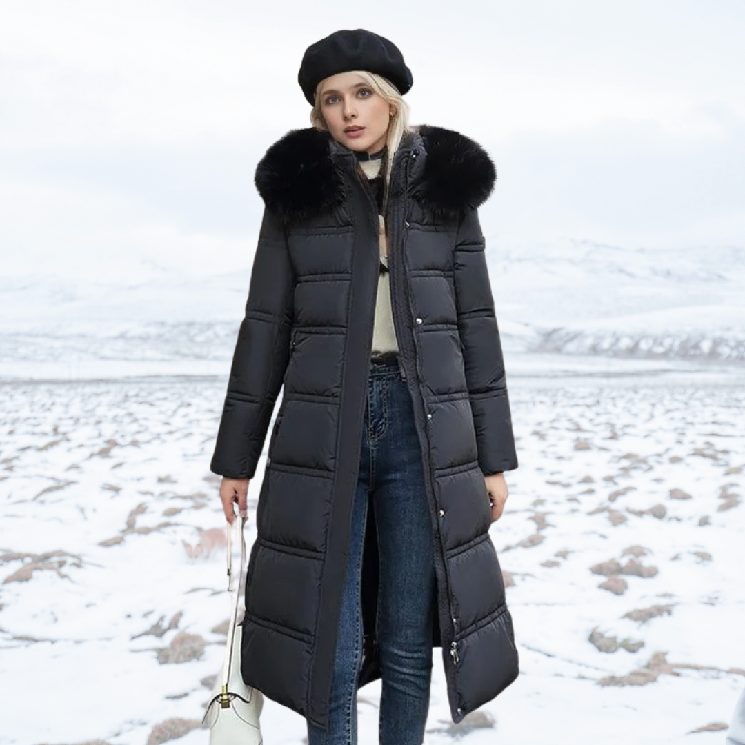 Fiona Women's Long Puffer Coat | High-Collar, Chic Winter Style 4