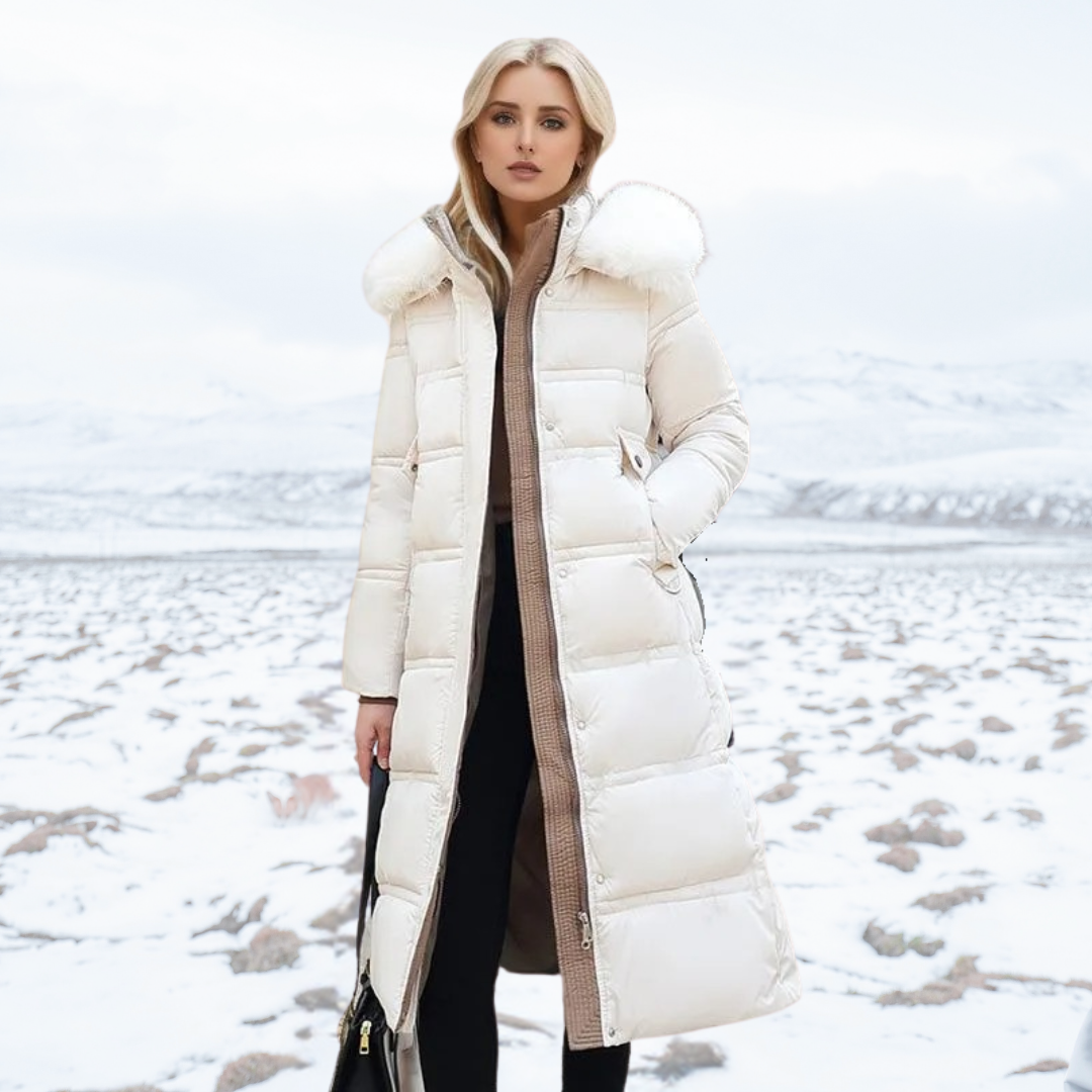 Fiona Women's Long Puffer Coat | High-Collar, Chic Winter Style 6