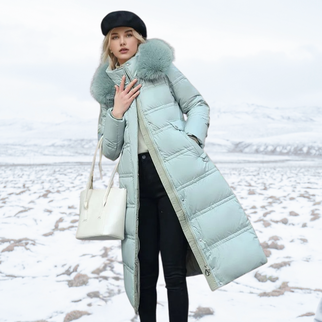 Fiona Women's Long Puffer Coat | High-Collar, Chic Winter Style 8