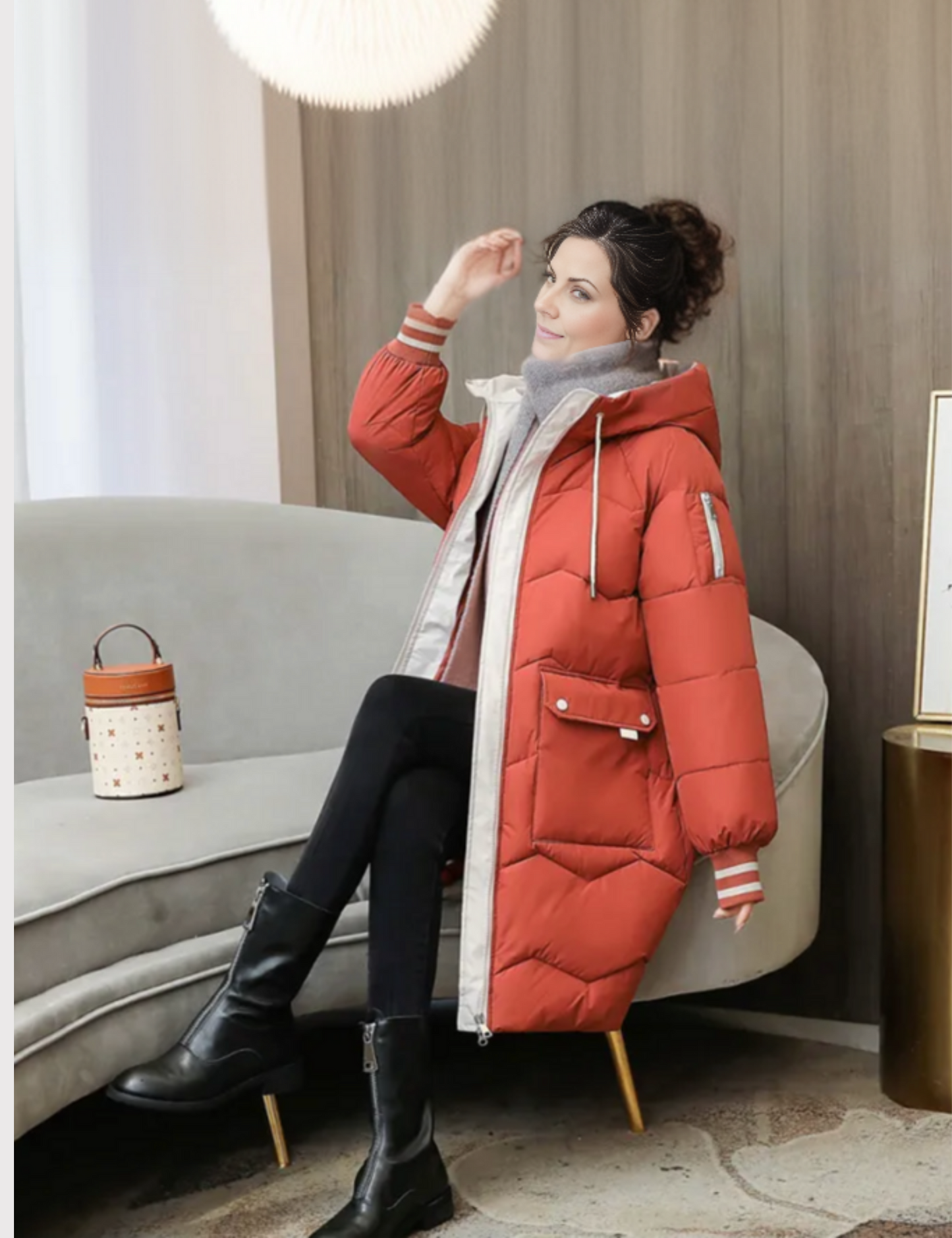 Fiona Women's Long Winter Jacket | Cozy Puffer with Hood 4