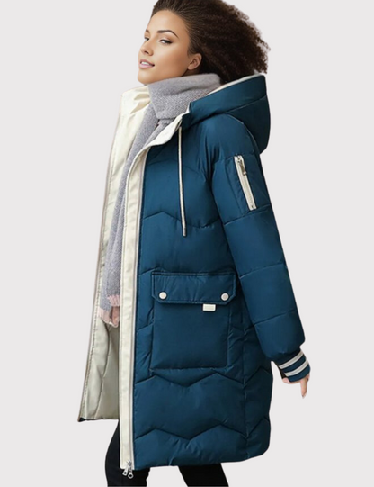 Fiona Women's Long Winter Jacket | Cozy Puffer with Hood 5