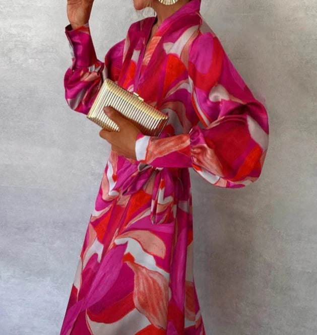 Fiona Women's Maxi Dress | Elegant Floral Wrap Design 1