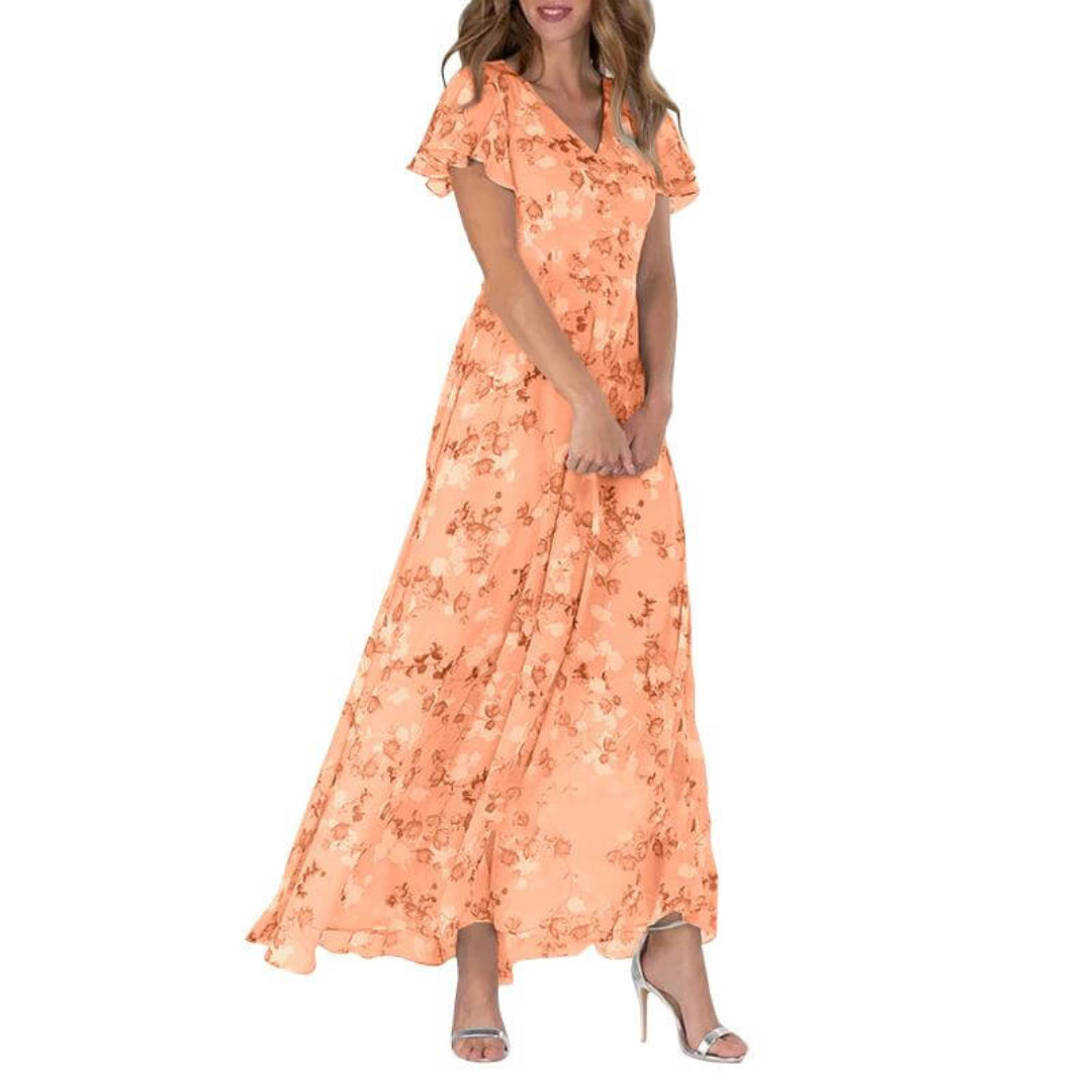 Fiona Women's Maxi Dress | Floral Design, Elegant Summer Style 0