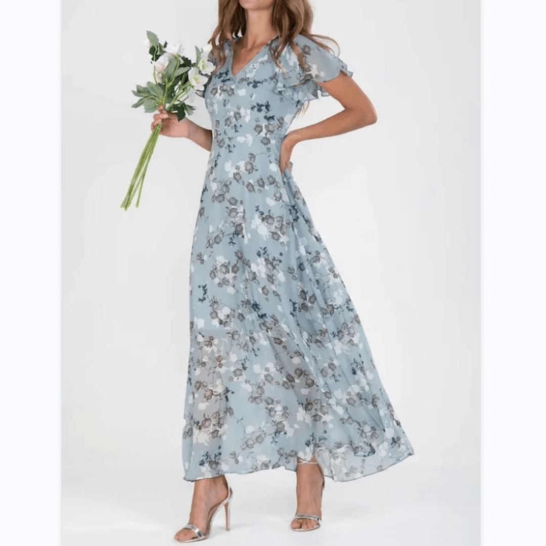 Fiona Women's Maxi Dress | Floral Design, Elegant Summer Style 2