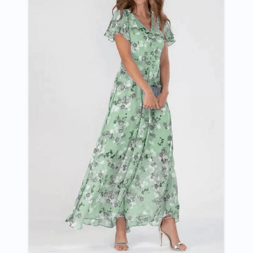 Fiona Women's Maxi Dress | Floral Design, Elegant Summer Style 3