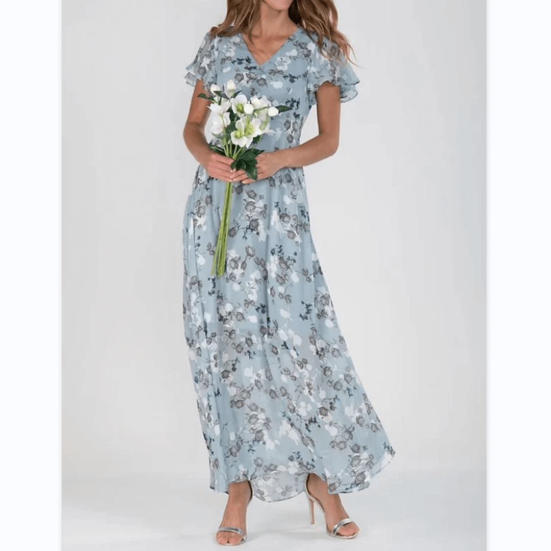 Fiona Women's Maxi Dress | Floral Design, Elegant Summer Style 4