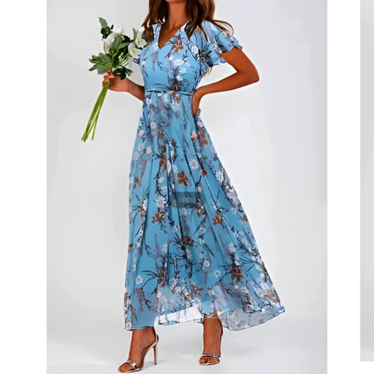 Fiona Women's Maxi Dress | Floral Design, Elegant Summer Style 8