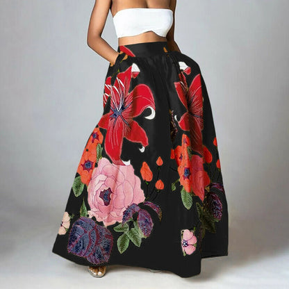Fiona Women's Maxi Skirt | Floral Print, High-Waisted 0