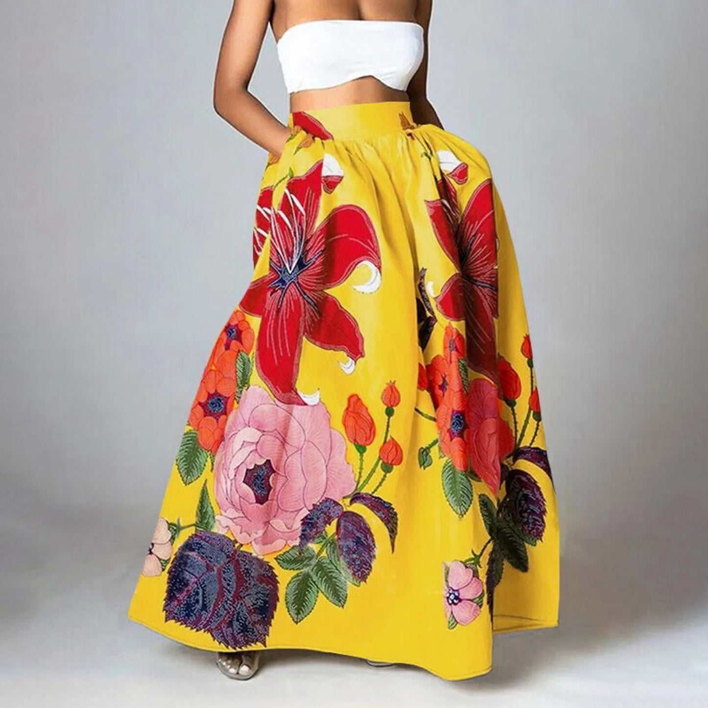 Fiona Women's Maxi Skirt | Floral Print, High-Waisted 1