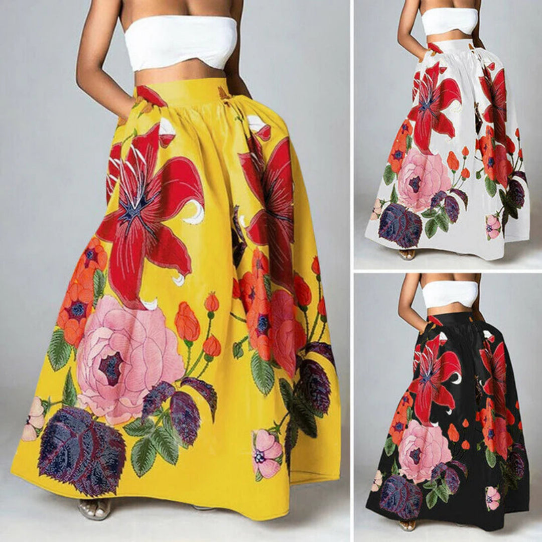 Fiona Women's Maxi Skirt | Floral Print, High-Waisted 3