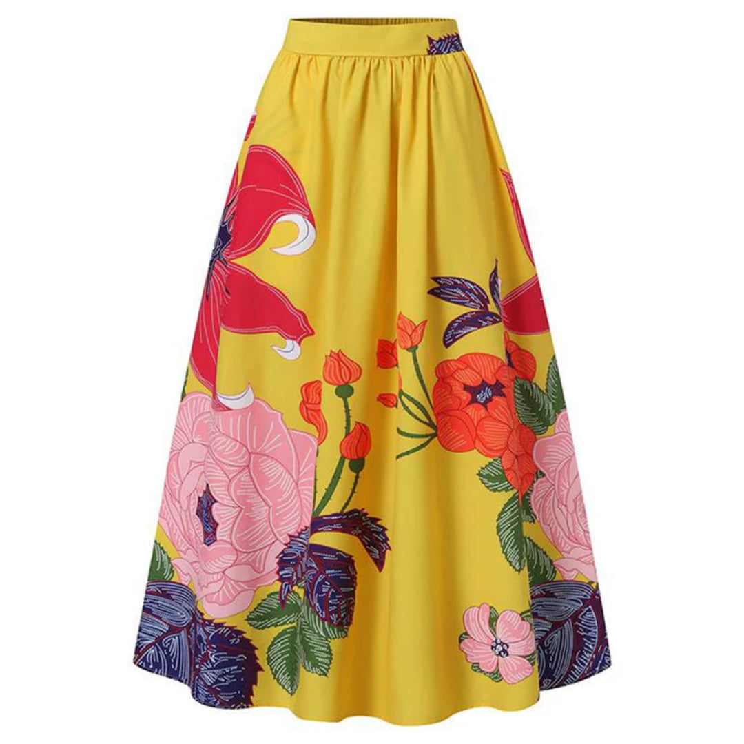 Fiona Women's Maxi Skirt | Floral Print, High-Waisted 5