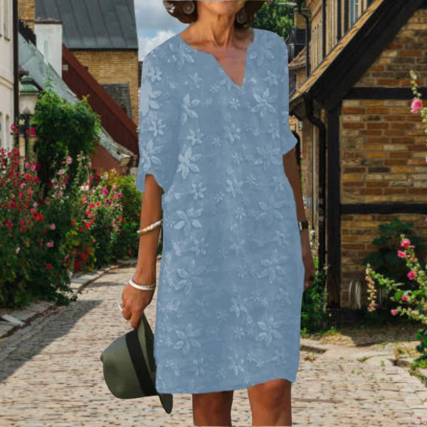 Fiona Women's Summer Dress | Floral Texture, Relaxed Fit 3