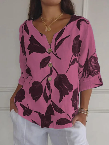 Flora Women's Blouse | Floral Print, Loose Fit, Wrinkle-Resistant 2