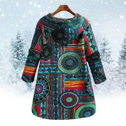 Flora Women's Winter Coat | Hooded Floral Design, Cozy & Stylish 2