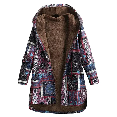 Flora Women's Winter Coat | Hooded Floral Design, Cozy & Stylish 3
