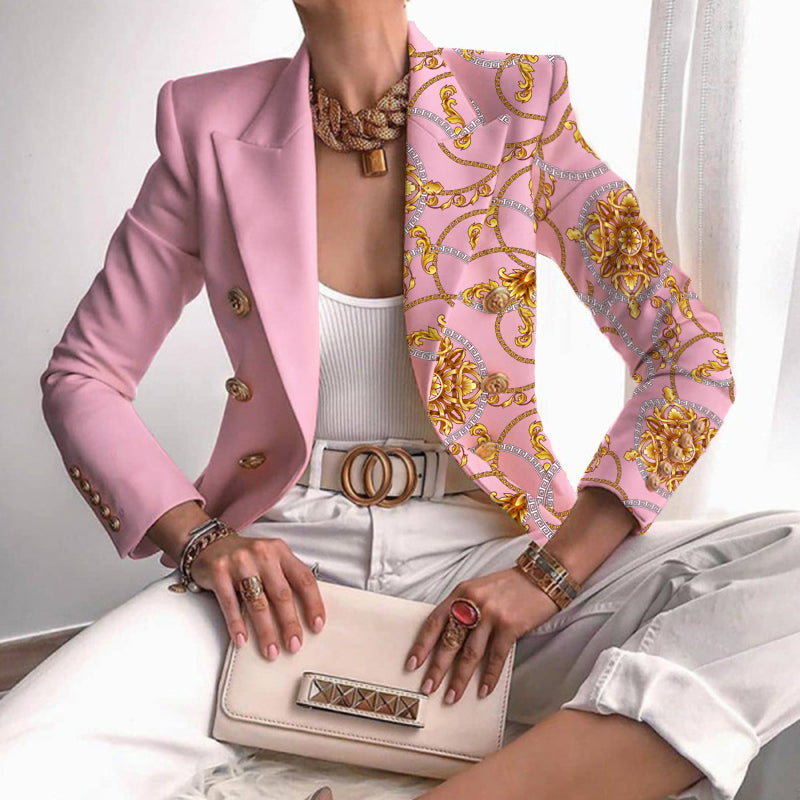 Florence Women's Blazer | Burgundy Patch Design, Elegant Fit 2