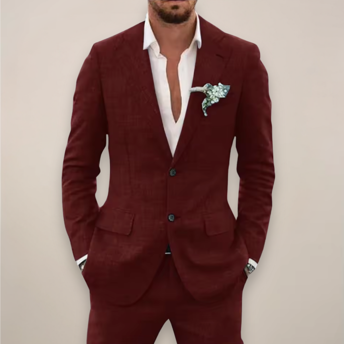 Frederick Men's Suit Set | Notch Lapel, Elegant Spring Style 5