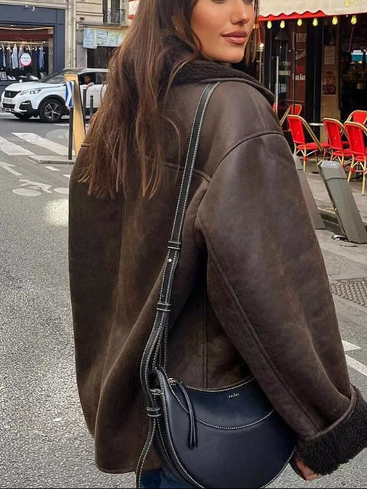 Freya Women's Wool Coat | Classic Double-Breasted, Cozy Winter Style 0