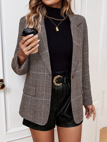 Gala Women's Blazer | Stylish Plaid, Versatile Casual Design 0