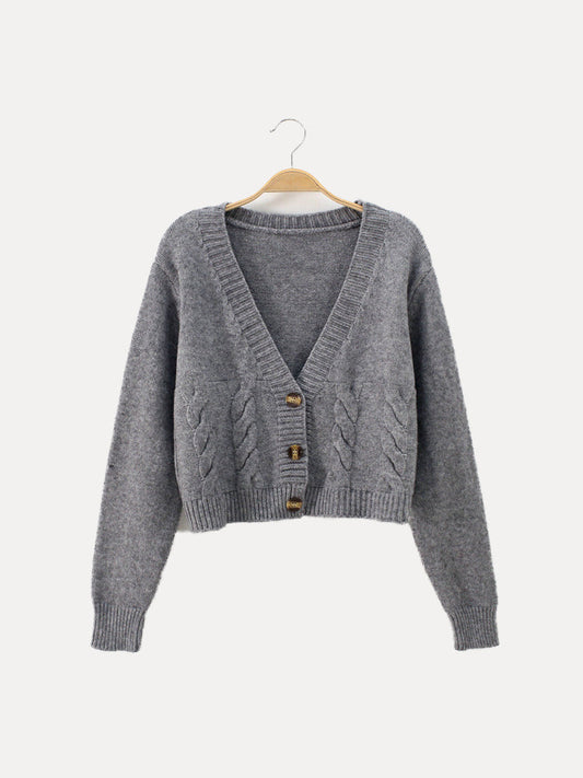 Gina Women's Cropped Cardigan | Cozy Cable-Knit, Winter Essential 0