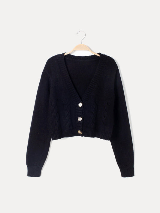 Gina Women's Cropped Cardigan | Cozy Cable-Knit, Winter Essential 1