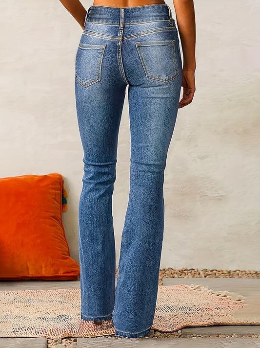 Gina Women's High-Waisted Flared Jeans | Vintage-Inspired Elegance 1