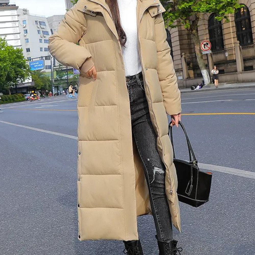 Gina Women's Long Puffer Coat | Full-Length Quilted Winter Jacket 0