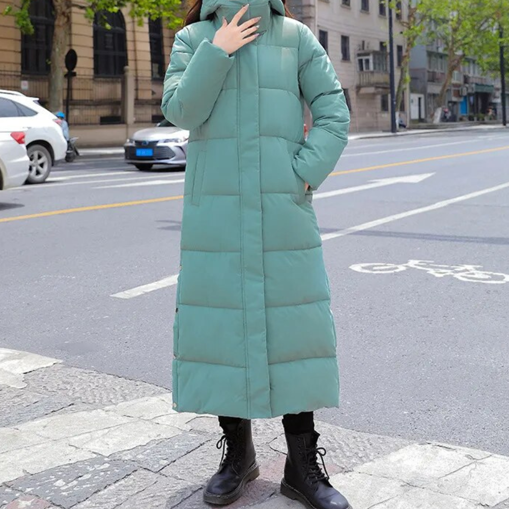 Gina Women's Long Puffer Coat | Full-Length Quilted Winter Jacket 1