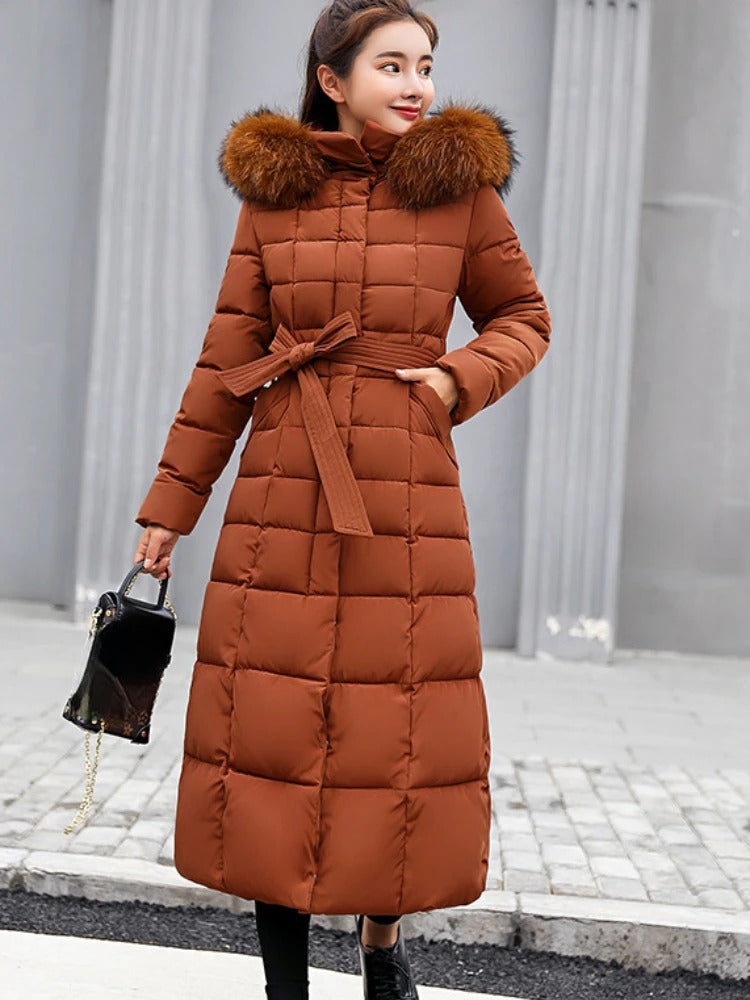 Gina Women's Long Puffer Coat | Insulated, Chic Winter Outerwear 0