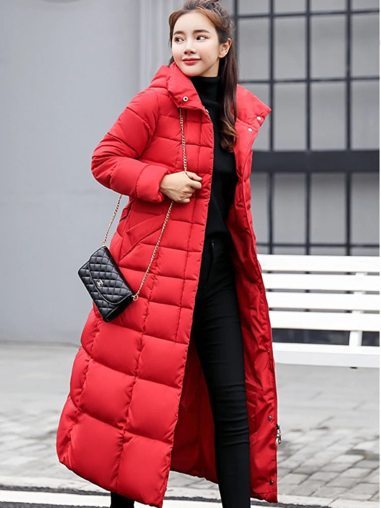 Gina Women's Long Puffer Coat | Insulated, Chic Winter Outerwear 4