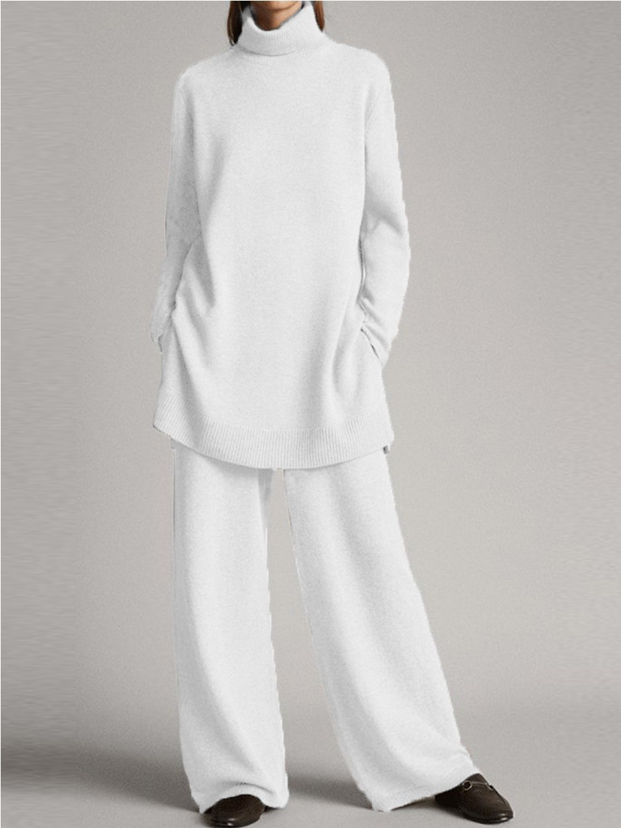 Gina Women's Lounge Set | Soft Turtleneck & Wide-Leg Pants 1
