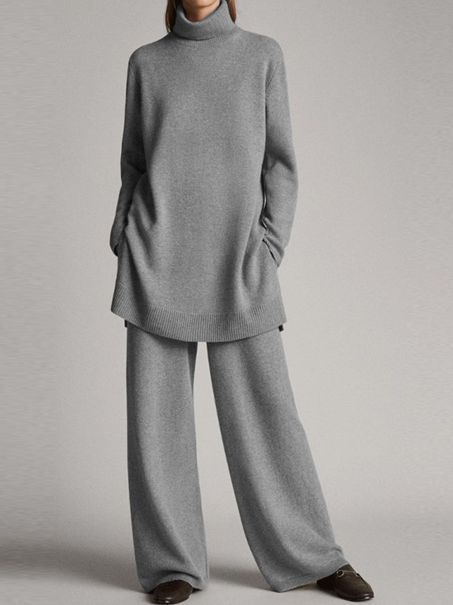 Gina Women's Lounge Set | Soft Turtleneck & Wide-Leg Pants 2