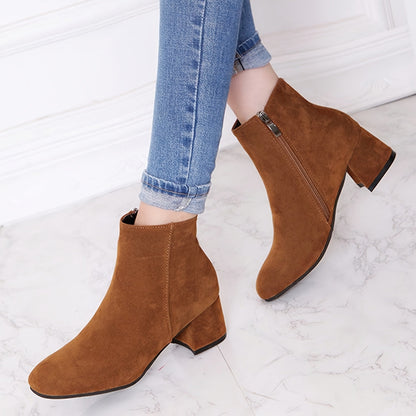 Gina Women's Short Boots | Classic Block Heel, Versatile Style 3