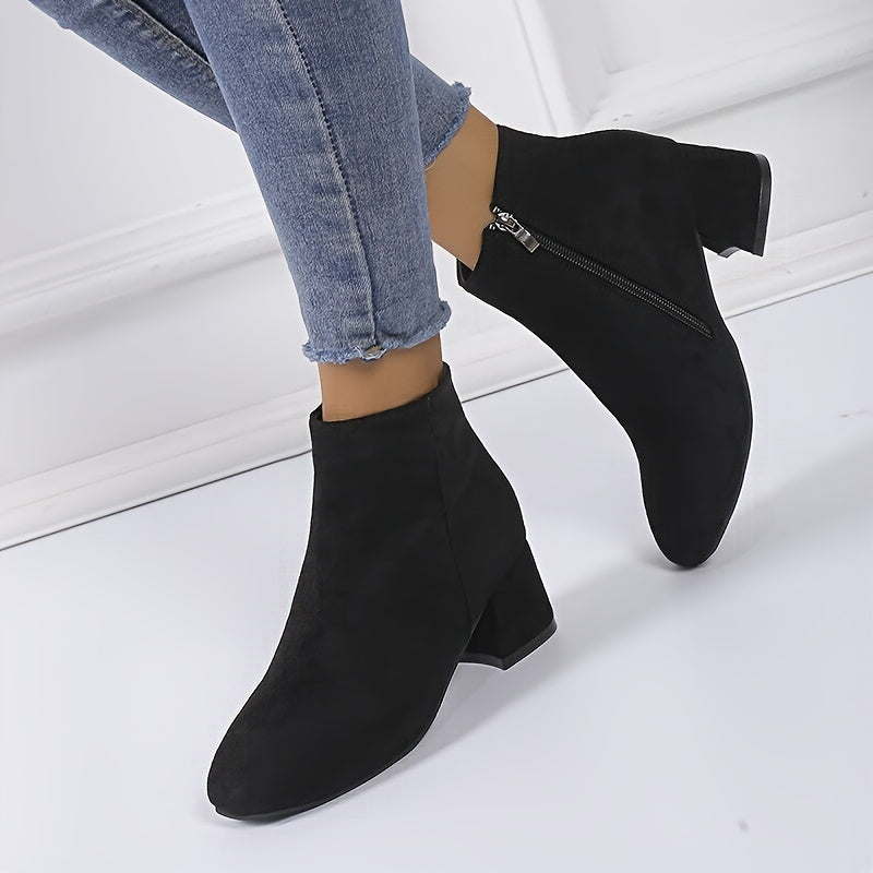 Gina Women's Short Boots | Classic Block Heel, Versatile Style 4