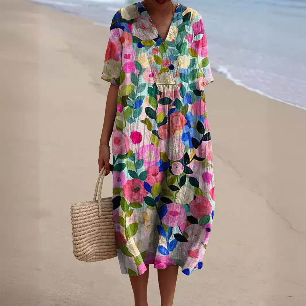 Hannah Women's Summer Dress | Vibrant Floral Pattern, Casual 0