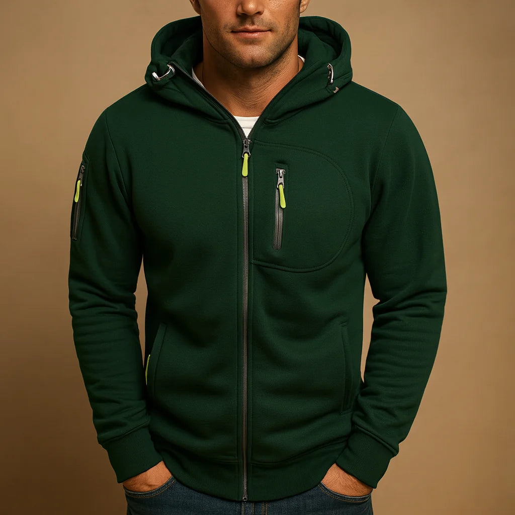 Harlan Men's Hoodie | Zip-Up, Soft Fabric, Functional Design 4