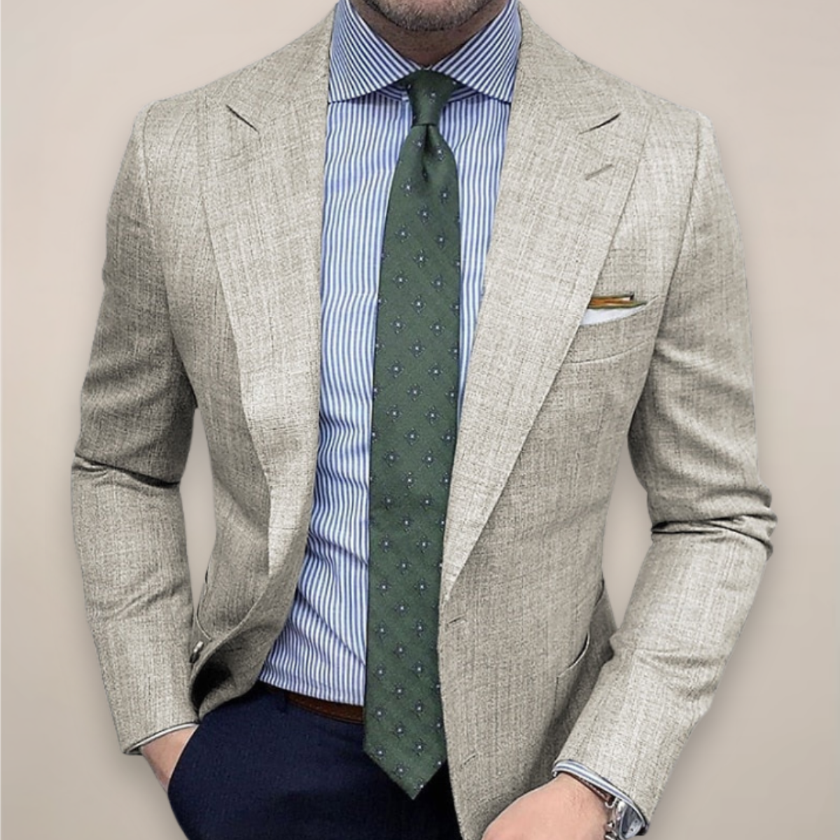 Harold Men's Blazer Jacket | Textured Lightweight Spring Design 0