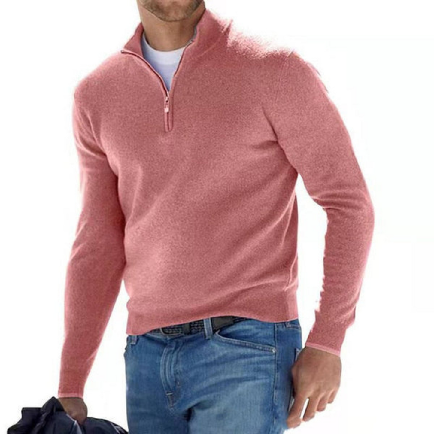 Haven Men's Sweater | V-Neck with Zip Design, Comfortable Fit 0
