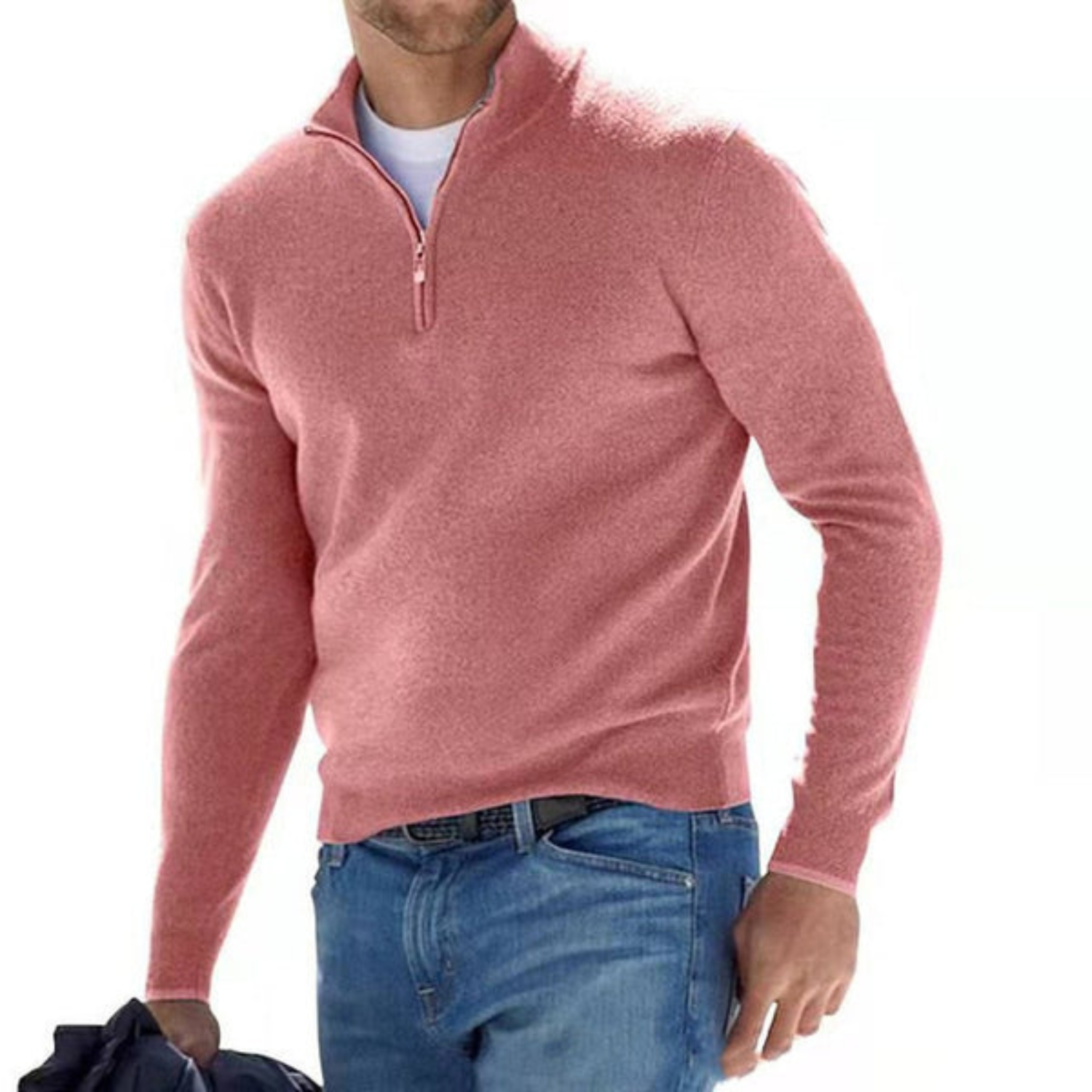 Haven Men's Sweater | V-Neck with Zip Design, Comfortable Fit 0