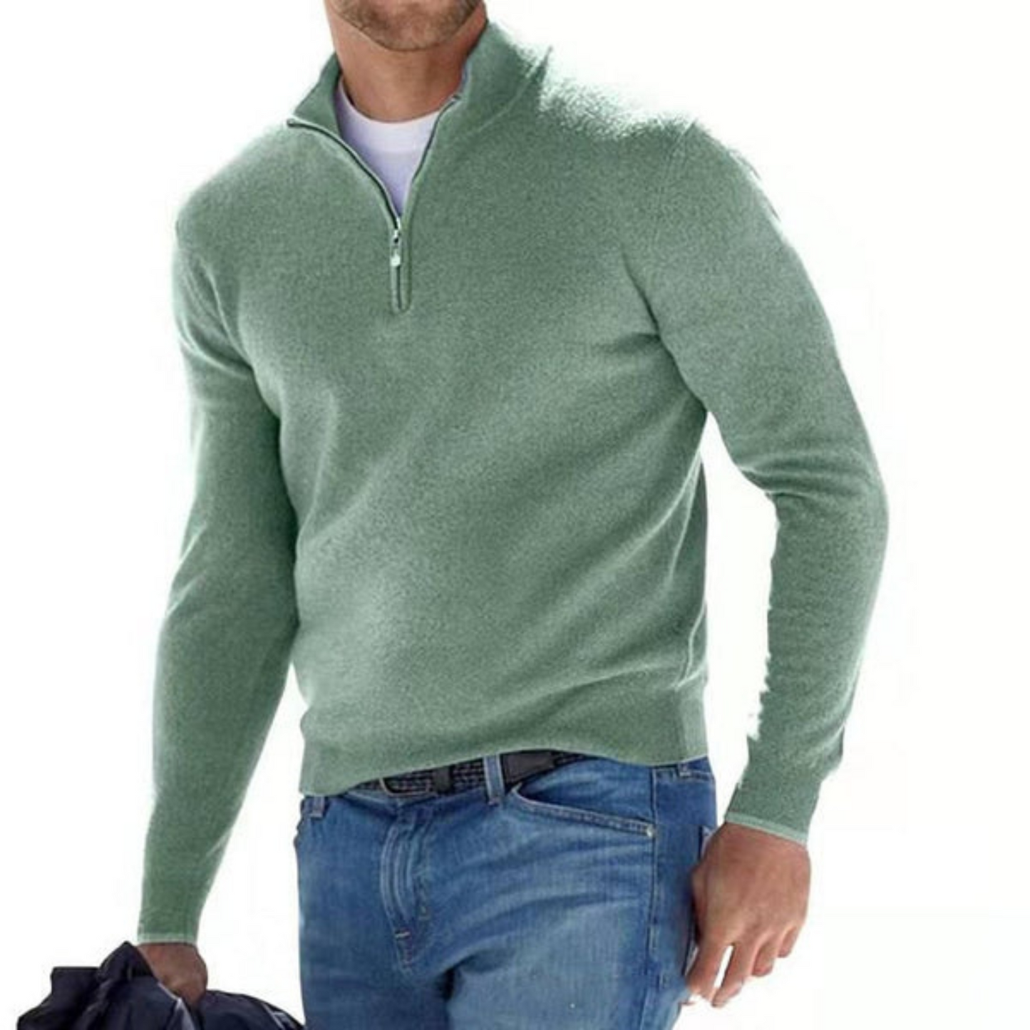 Haven Men's Sweater | V-Neck with Zip Design, Comfortable Fit 7