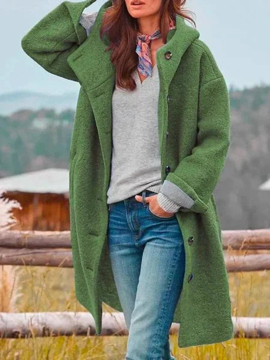 Haven Women's Coat | Fleece-Look, Hooded Mid-Length Winter Coat 0