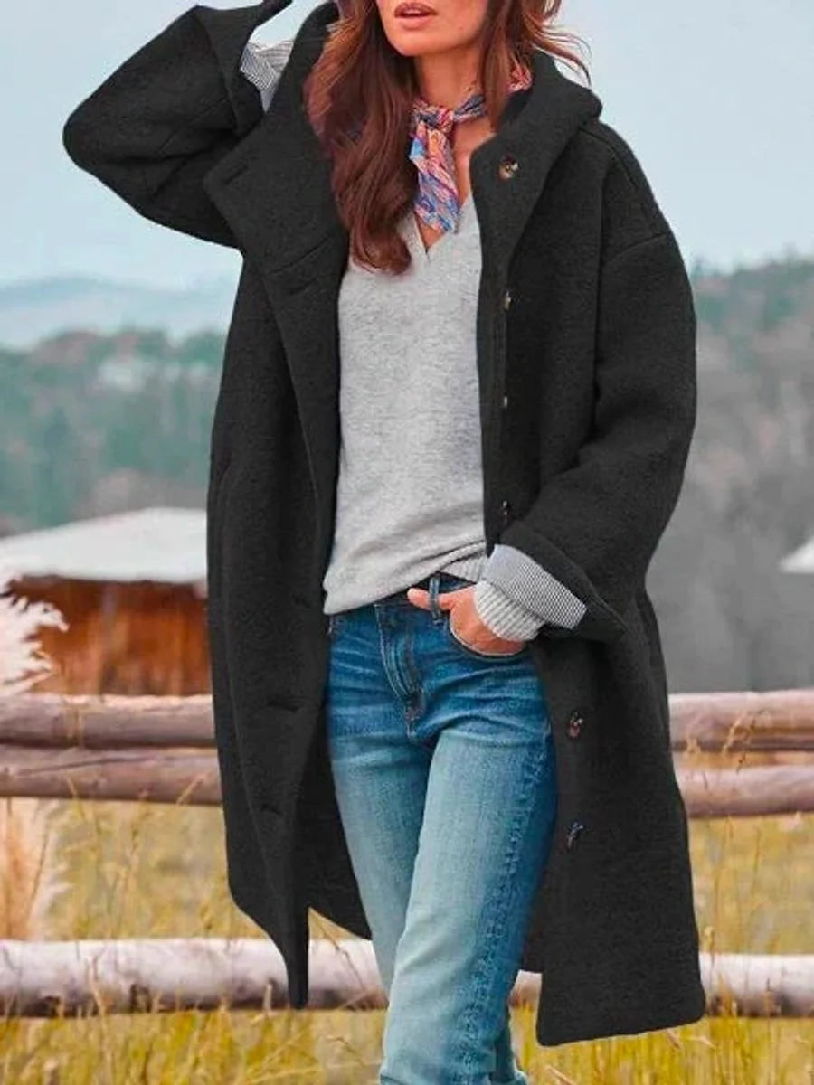 Haven Women's Coat | Fleece-Look, Hooded Mid-Length Winter Coat 3